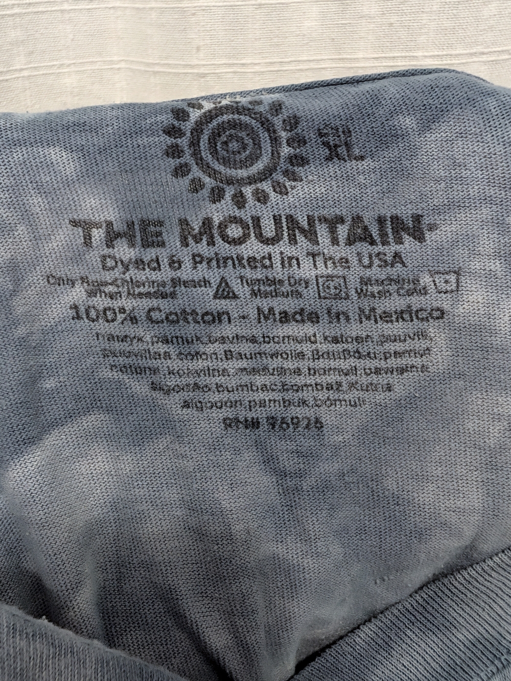 THE MOUNTAIN "SNOW PLOW WOLF" 2002 T Shirt XL Blue Tie Dye Y2K Grunge Streetwear - Picture 12 of 12